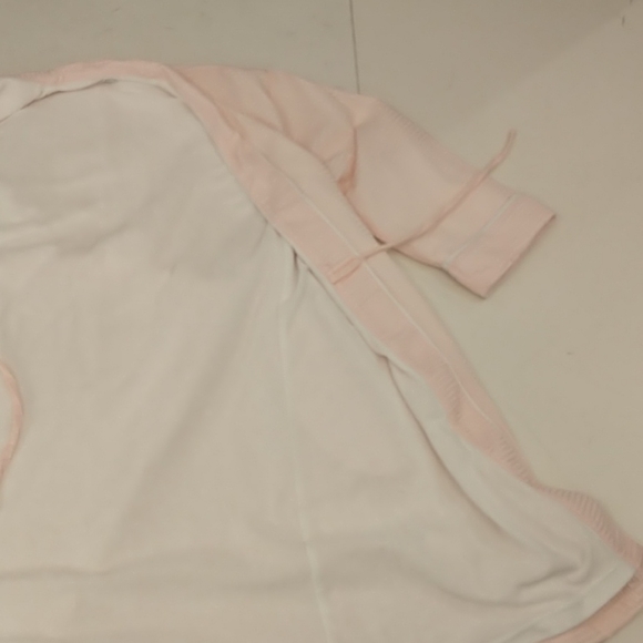 Blush Pink Cotton Terry Lined Waffle Short Wrap Robe High Quality w Pockets L/XL - Picture 8 of 12